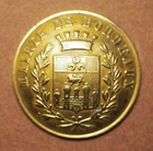 Antique 19th century bronze jacket button BORDEAUX TOWN HALL + Marquis button