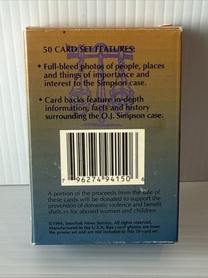 2pclot The OJ Simpson in Pursuit of Justice Case 50 Card Set 1994