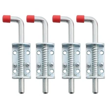 Metal Lock Barrel Bolt Spring Loaded Locking Latch 6.5" Long w/Grip Heavy Dut...