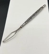 Vintage Shoe/Boot Button Hook, Steel, Floral Design, 5.5”