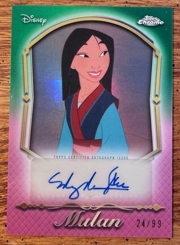 2026 TOPPS CHROME DISNEY AUTO GREEN REFRACTOR #24/99 MULAN #PA-MW
