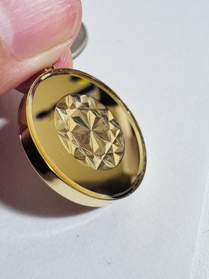 K18 Japan Star Illusion Gold Pendant 5.4g Reversible w/ Glass on