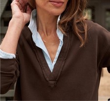 New Frank  Eileen Irish Chocolate Brown Patrick Triple Fleece Sweatshirt XL