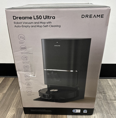 DREAME L50 Ultra Black Robot Vacuum 19,500Pa Suction - Open Box New