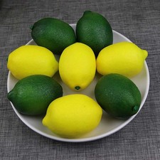 12Pcs Artificial Plastic Lemons Faux Lemon Fruit Crafts Wedding Home Decor New