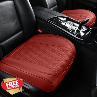 TIEHESYT 2PCS Nappa Leather Car Seat Covers - Wine Red