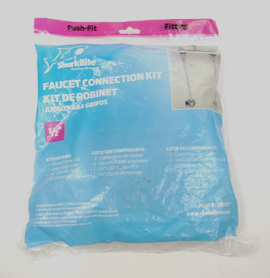 Push-Fit Faucet Connection Kit SharkBite 25087 New