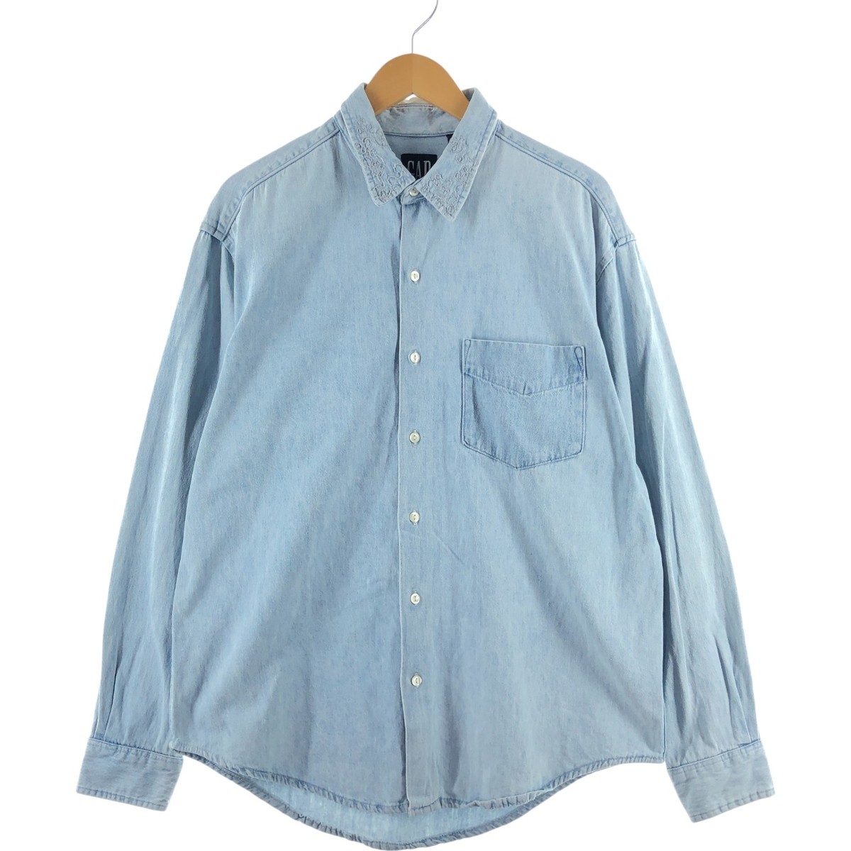 トップス OLD GAP 90s 90s GAP Full-zip Denim Short Sleeve Shirt // Women S - Etsy