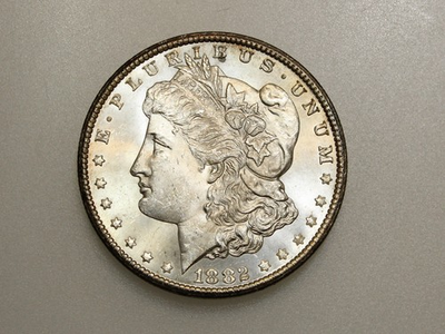 #ad 1882 CC $1 MORGAN SILVER ONE DOLLAR GEM BU $42.50