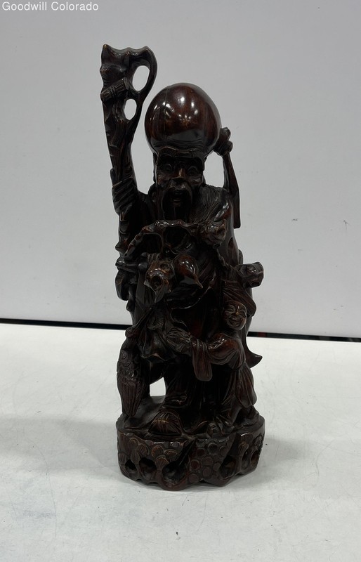 Carved Wooden Statue Of Chinese Man