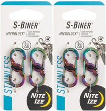 Nite Ize 2-Pack S-Biner MicroLock Stainless Steel Carabiner - Spectrum 2-Pack