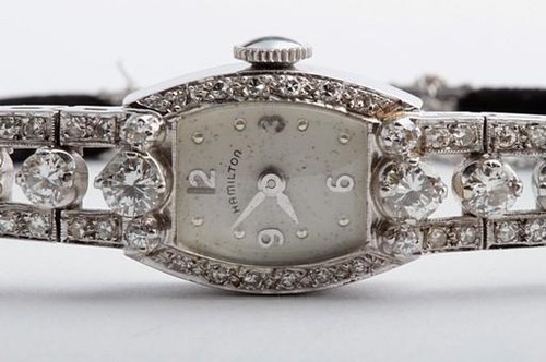 Hamilton Vintage 1960´s Damen Uhr Diamanten 14K Weißgold Handaufzug # - Bild 2 von 10
