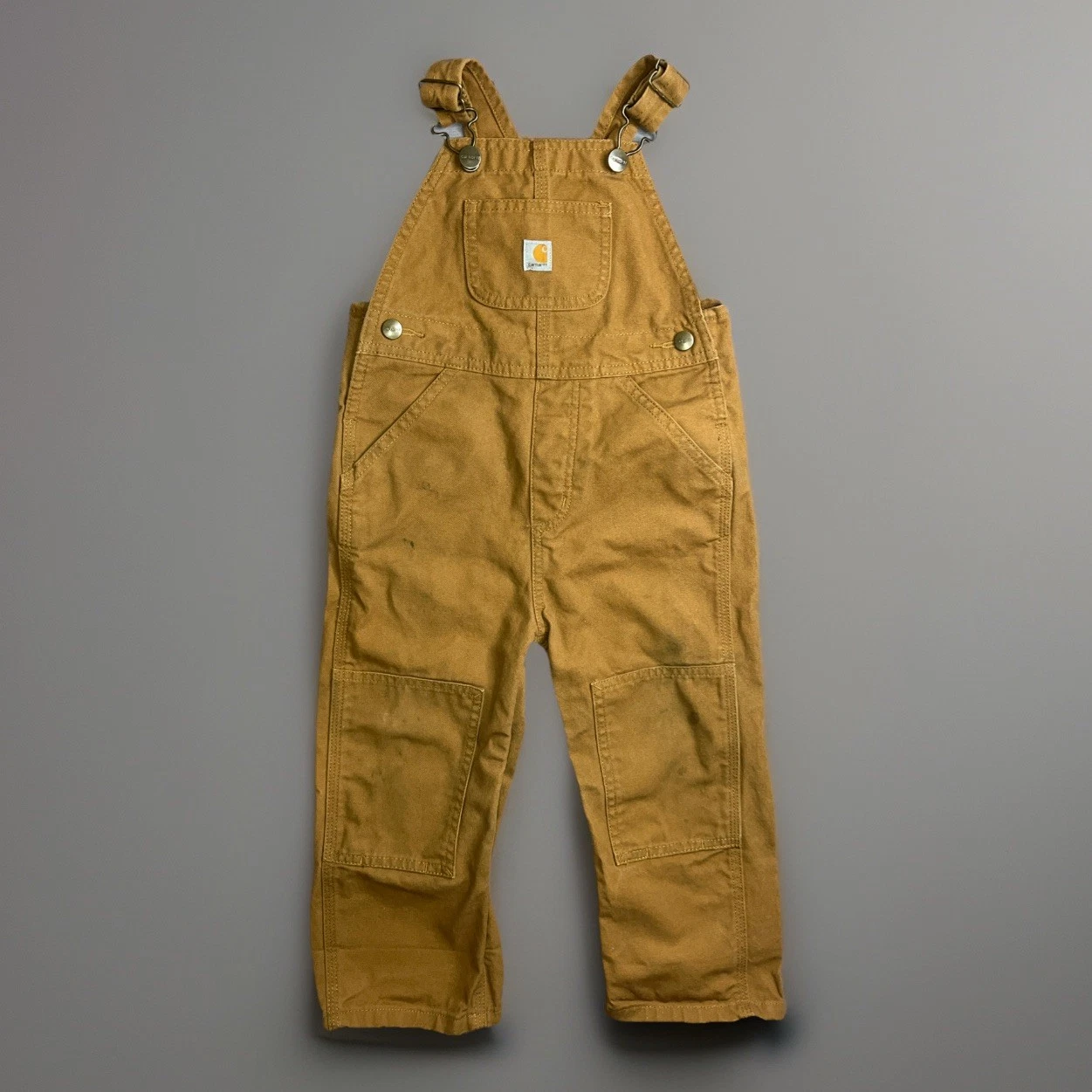 Y2K Carhartt Overalls Toddler/Kid’s Unisex Size 3T Cargo Bib Khaki