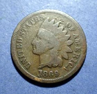 1869 Indian Cent  Good+ details