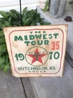 Vintage Texaco Banner Sign Flag The Midwest Tour Hutchinson Kansas Advertising