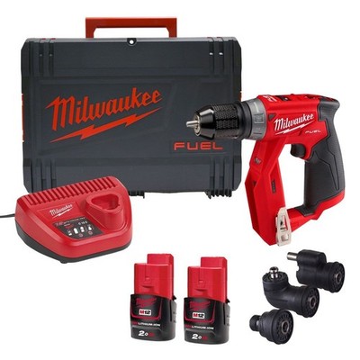 Milwaukee M12 FUEL FDDXKIT-202X 12V 4-in-1 Installations-Bohrschrauber inkl. 2x 2,0A