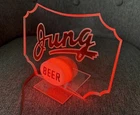 Vintage 1930s Jung Brewing Lighted Acrylic Bar Sign Random Lake Wisconsin Beer