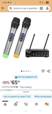 FIFINE M-K036 Wireless Handheld Microphone System Dual Mics Silver