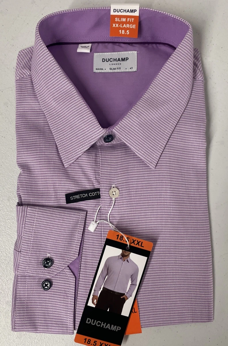 slim fit dress slacks Duchamp London Solid Blue Dress Shirt main image 0