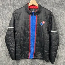 Dominos Gear Jacket Mens Medium Insulated Full Zip Puffer Delivery Pizza Driver