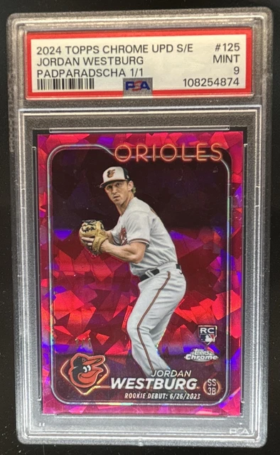 2024 Topps Chrome Update Sapphire Jordan Westburg RC Padparadscha #1/1 PSA 9
