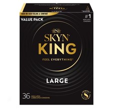 SKYN King Large Non-Latex Condoms, 36 Count Feel Everything Natural Value Pack