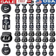 48pcs Cord Locks Plastic Drawstring Stoppers Spring Toggle Shoelaces Paracord US