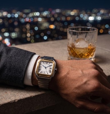 Two-Tone Square Automatic Mod Watch NH35A Roman Numeral Dial Steel Gold New