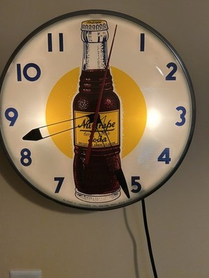 RARE / VINTAGE  NU GRAPE SODA BOTTLE 5 TELECHRON INC. BOTTLE CLOCK SIGN U.S.A