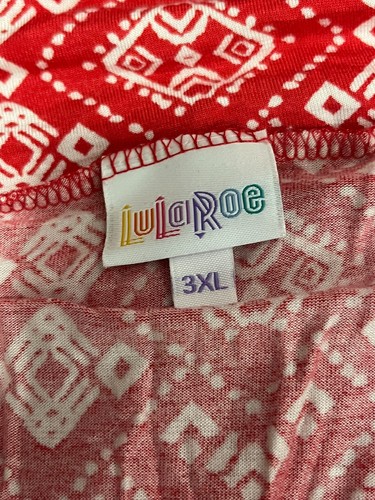 Maxi Falda Jersey Pañuelo Elástico Dobladillo LuLaRoe Roja Blanca Talla 3XL - Imagen 3 de 3