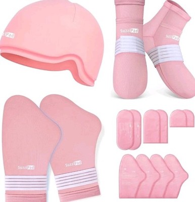 SuzziPad Chemo Care Package, Cooling Gloves, Socks, Cold Cap Size S/M Light Pink