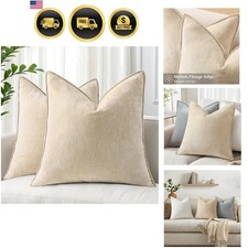 Spring Couch Throw Pillow Covers 18x18 Set of 2, Decorative Soft Velvet Moder...