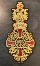 Royal Knight Templar Medieval Cross Coat of Arms Gold Thread Embroidered Patch