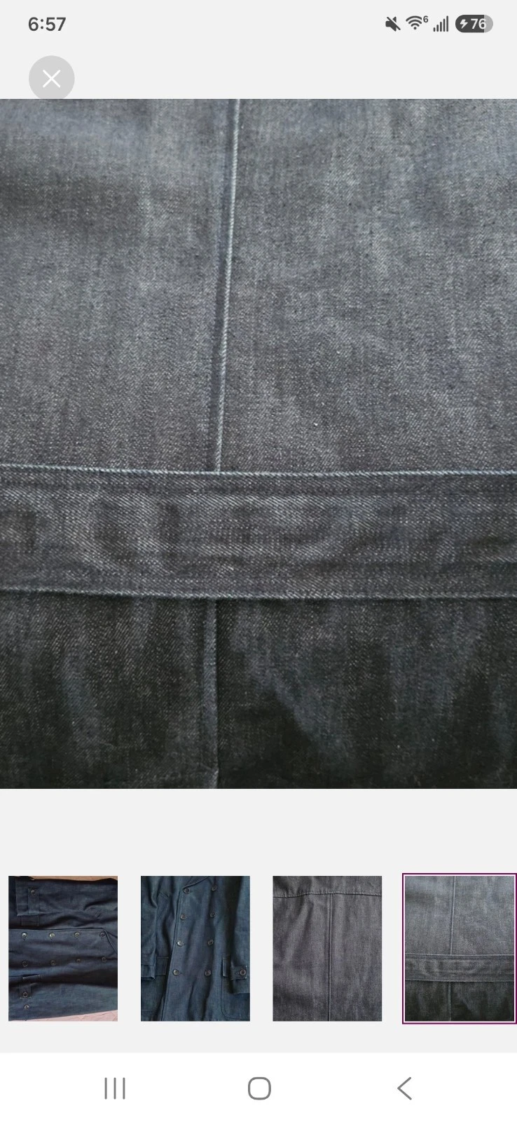 Polo by Ralph Lauren Men's Blue Denim Pea Coat Quilted Lined Button XL - product detail image 3