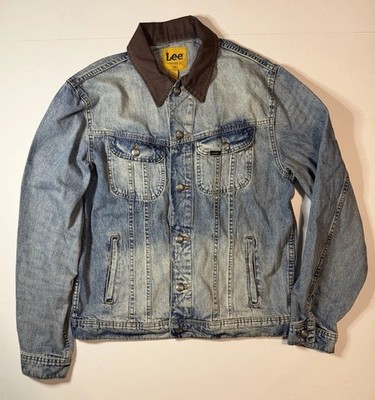 Lee x Forever 21  Storm rider Corduroy Collar Denim Trucker Jacket Size XL