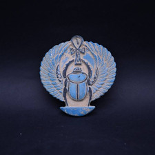 Authentic Ancient Egyptian Antiquities Winged Scarab Blue Amulet Egyptian BC