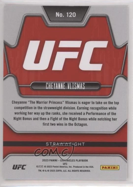 2023 Panini Chronicles UFC Playbook Bronze /299 Cheyanne Vlismas #120 Rookie RC - Image 2 of 2