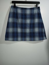 Vtg Wool Y2K 90S Plaid Gingham Preppy Acadamia Classic Old Money Simple Skirt   
