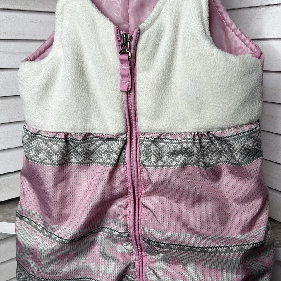 Pantalones de nieve Zero Xposur para niñas rosa blanco gris pantalones de esquí talla 24 meses **DEFECTOS LEER Foto 2 de 4