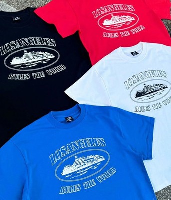 Corteiz LOS ANGELES RULES THE WORLD Tee Mens Size M Black - SHIPS