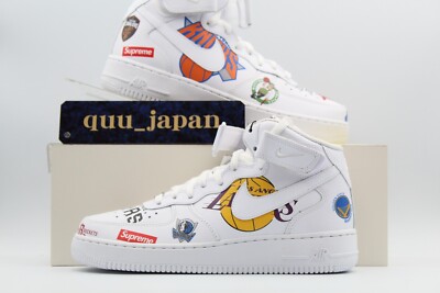 Size 9 - Supreme x NBA x Nike Air Force 1 Mid White for sale