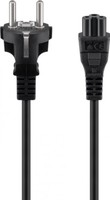 Netzkabel Mit Schutzkontakt, 2 M, Schwarz, (3*0,75 Mm²)