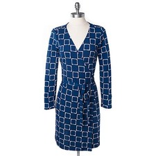 New Tommy Hilfiger Women's Jersey Striped Wrap Dress Navy Size M
