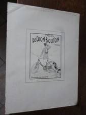 DE DION BUTTON cycle advertising paper ILLUSTRATION 1919 collar