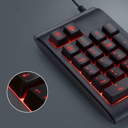 Three Colors RGB Backlit USB Wired Keyboard Waterproof Number Pad - Photo 10/11
