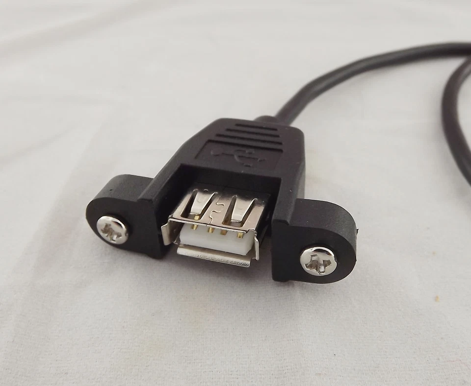 1x USB 2.0 A Female To B Female Socket Panel Mount Screw Extension Cable 50cm - Image 4 of 4
