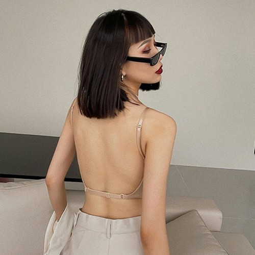 Womens Low Back Bra Wire Lifting Deep U Shaped Plunge Backless Push Up Bras A ! - Picture 21 of 27