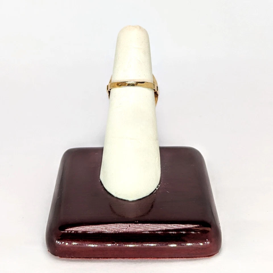 Antiguo anillo victoriano de oro de 14 quilates, piedra de ágata azul, tamaño 6 Foto 3 de 4