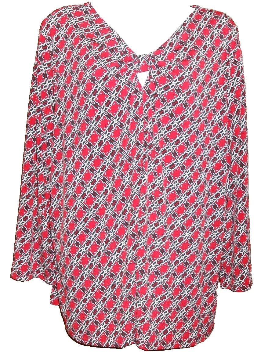 Liz Claiborne Geometric Plus Blouse Tops for Women