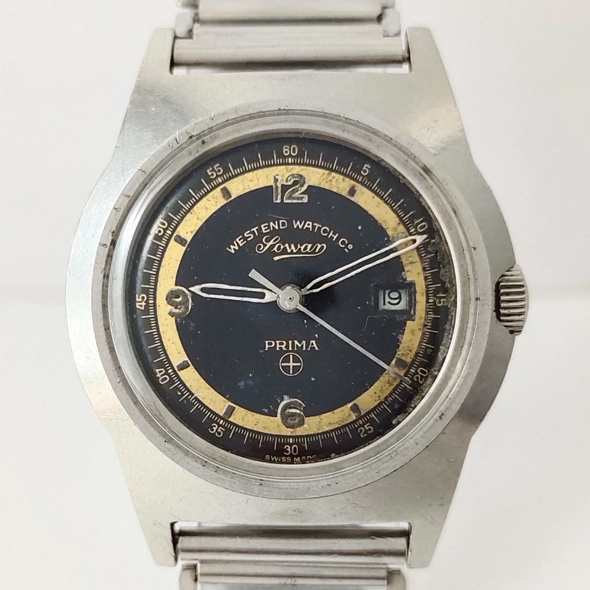WEST END Watch CO SOWAR PRIMA 17J Date D3721 2195 Cal. FHF372 Mens Vintage Watch